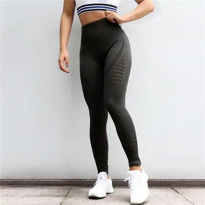 Nahtlose Mesh Flex Bauch Push-Up Leggings