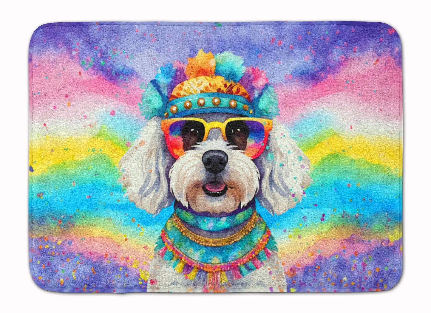 Bichon Frise Hippie Dawg Memory Foam Kitchen Mat