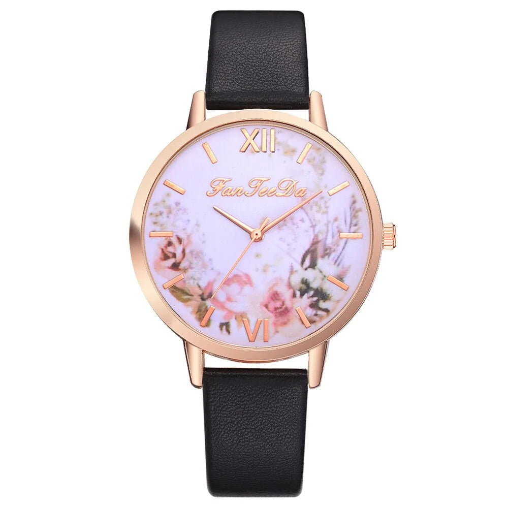 Tan Strap Floral Bee Watch