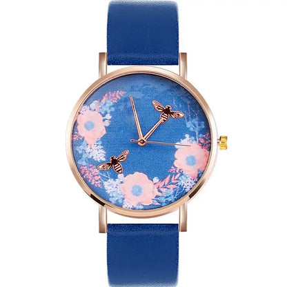 Blue Floral Bee Watch