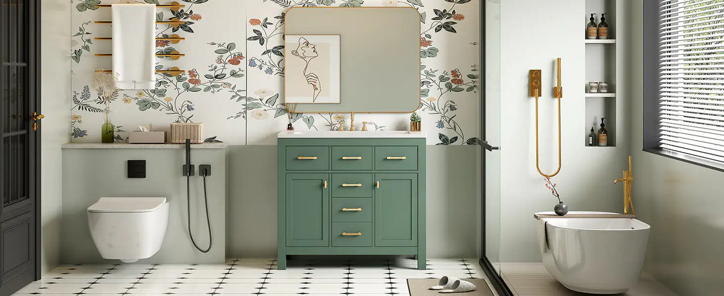 Solid Wood Bathroom Storage Cupboards