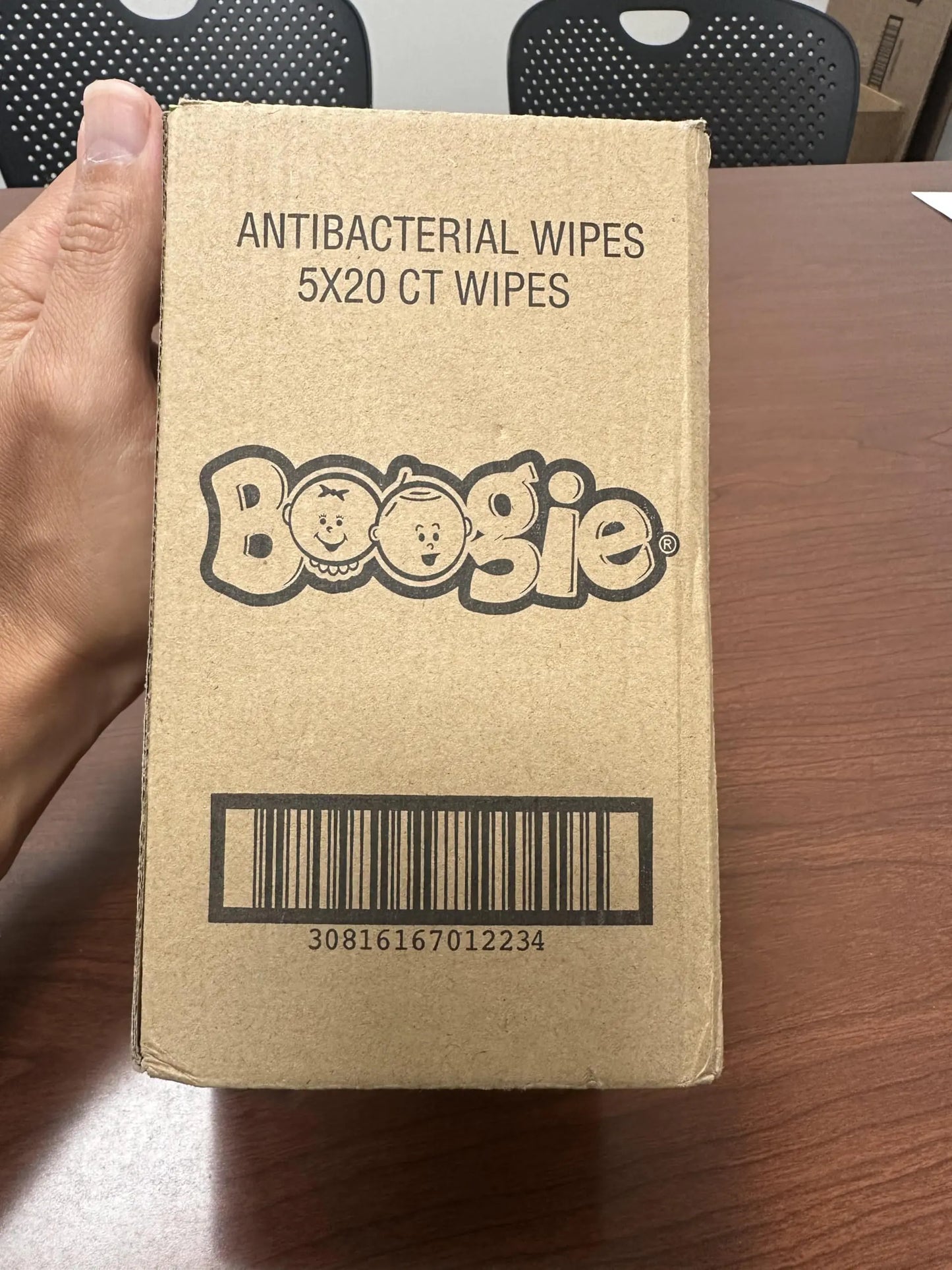 Antibacterial Hand Wipes by Boogie, Alcohol Free, Hypoallergenic and Moisturizing Aloe, Hand Wipes for Kids and Adults, 5 Packs of 20 (100 Total Wipes)