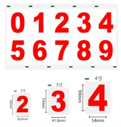 Heat-Resistant Reflective PVC Number Decals