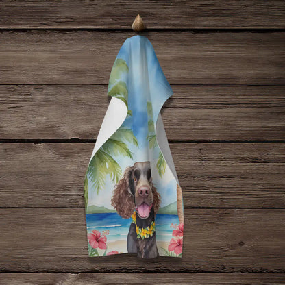 American Water Spaniel Luau Kitchen Towel