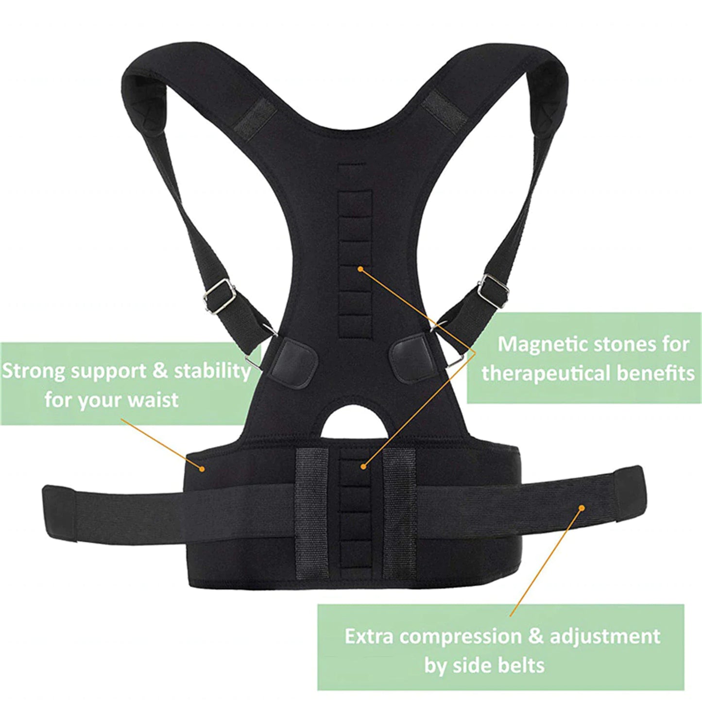 Posture Corrector Support Magnetic Back Shoulder Brace Belt Band For Men Women