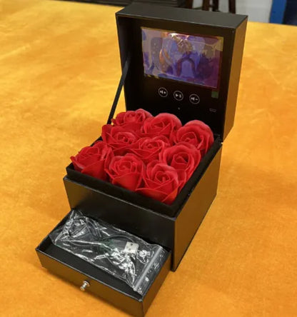 Real Rose Flower Jewelry Box