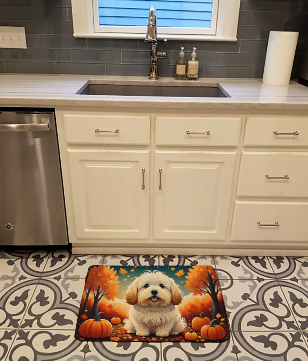 Coton De Tulear Fall Memory Foam Kitchen Mat