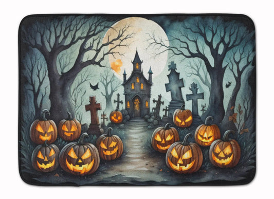 Graveyard Spooky Halloween Memory Foam Kitchen Mat