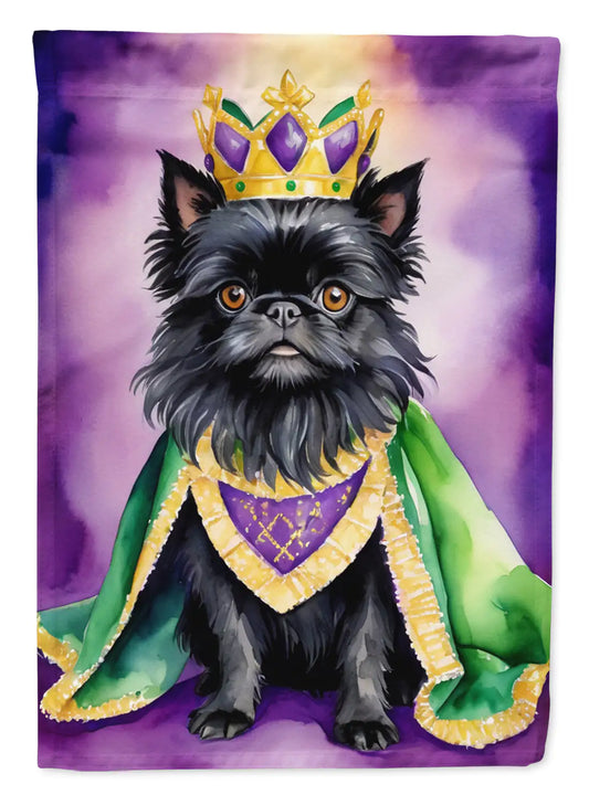 Affenpinscher King of Mardi Gras Garden Flag