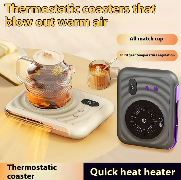 Two-in-one Home Warm Air Blower Desk Thermal Cup Pad