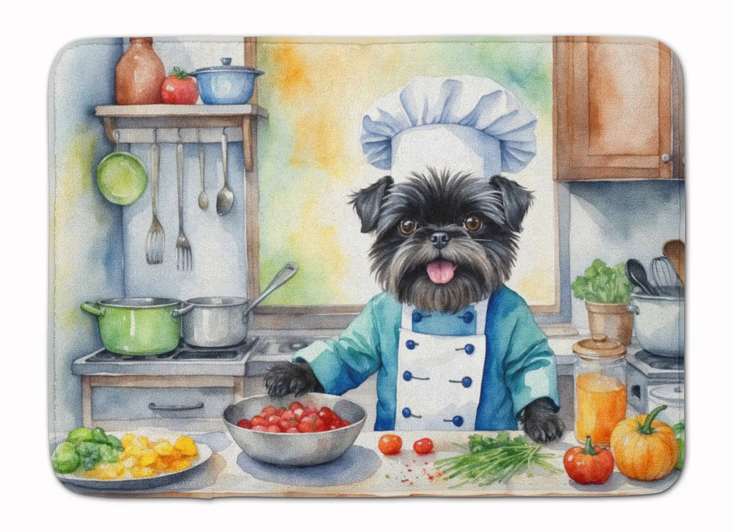 Affenpinscher The Chef Memory Foam Kitchen Mat