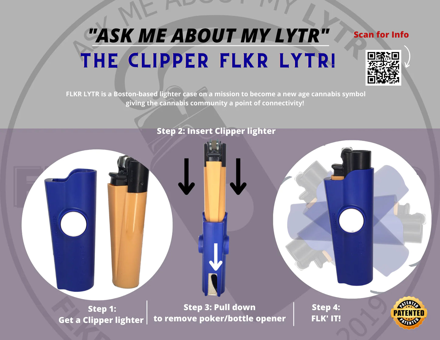 FLKR LYTR® Amazon Primer Amazon Must Have Fidget Spinner Lighter Case Navy Blue for Clipper Lighter® Case - $9.99