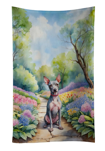 American Hairless Terrier Spring Garden Kitchen Towel