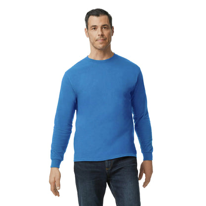 Gildan Adult Heavy Cotton Long Sleeve T-Shirt, Style G5400, 2-Pack Large Royal