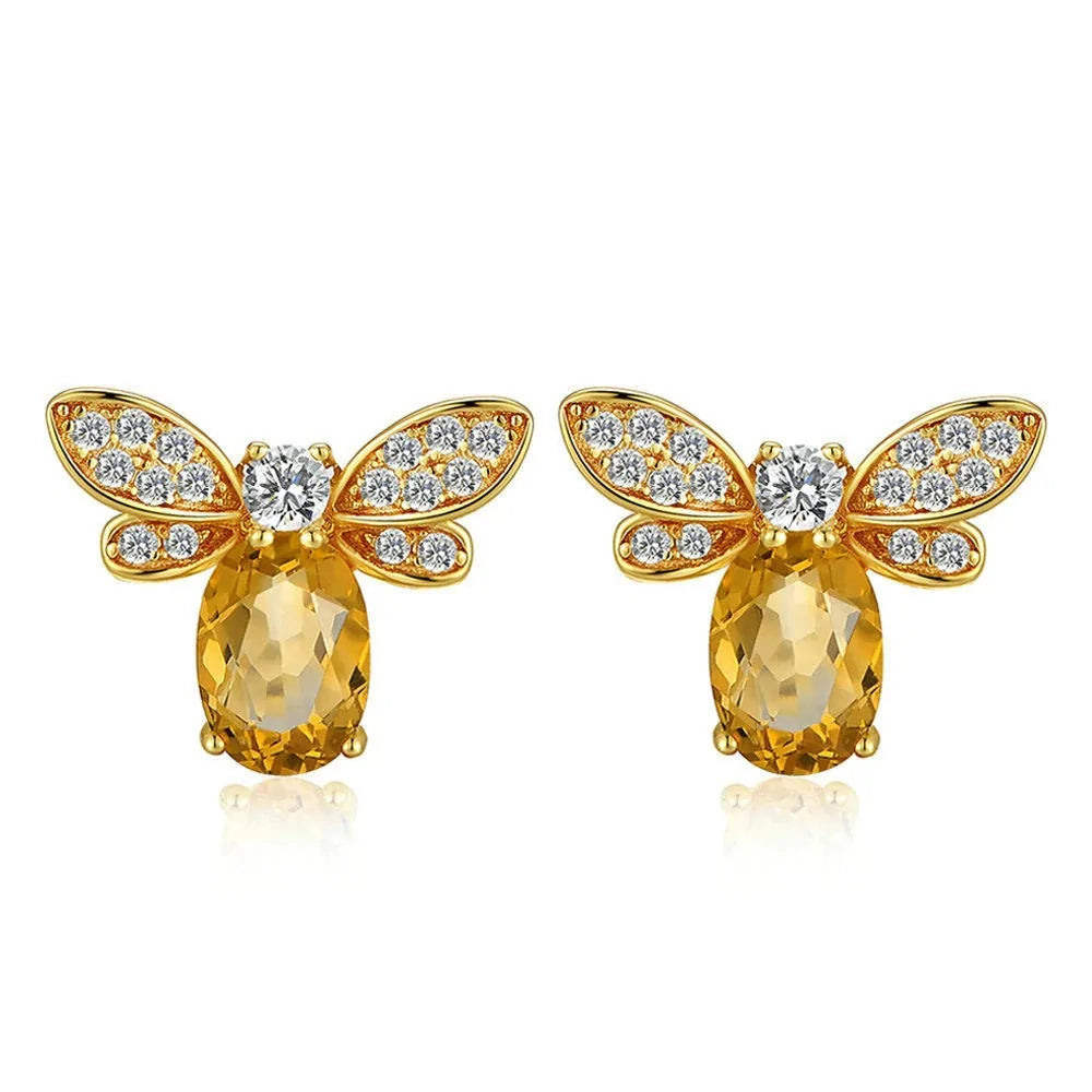 Big Crystal Bee Earrings