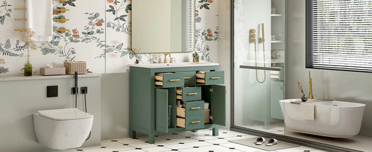 Solid Wood Bathroom Storage Cupboards