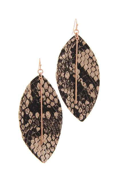 Snake Pattern Drop Earrings