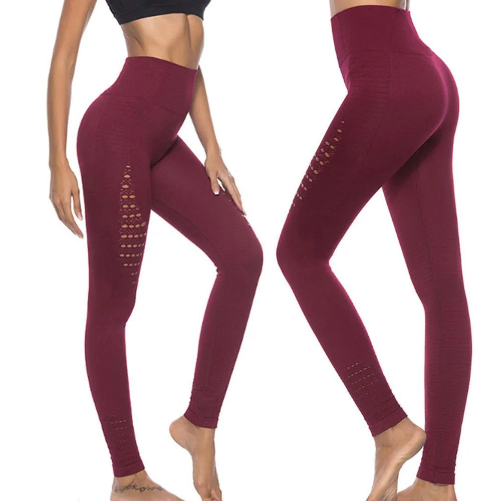 Nahtlose Mesh Flex Bauch Push-Up Leggings