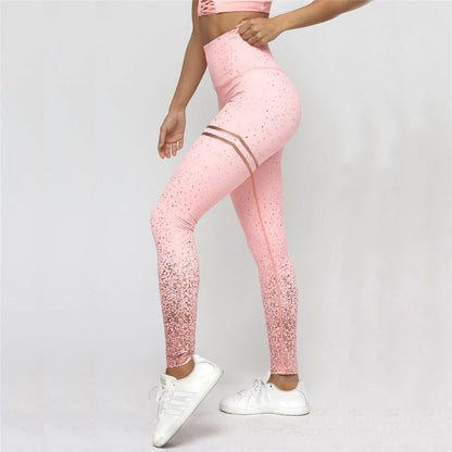 High Waisted Glittered Workout Leggings