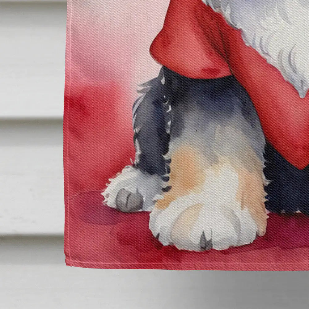 Bernedoodle My Valentine House Flag