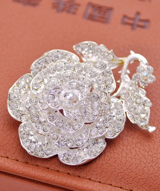 Pearly Flower Swath Brooch