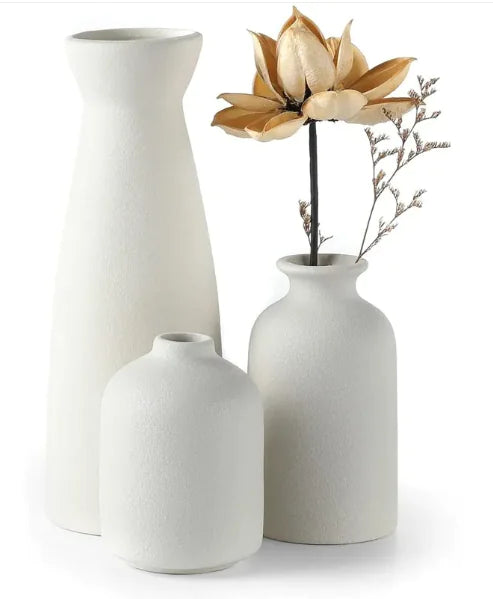 Modern White Ceramic Vase Set