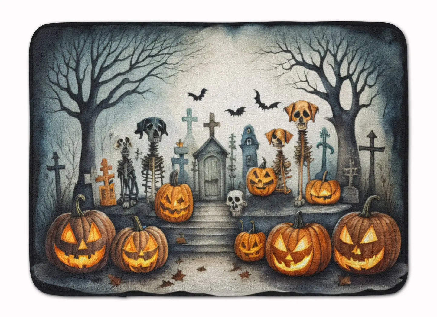 Pet Cemetery Spooky Halloween Memory Foam Kitchen Mat