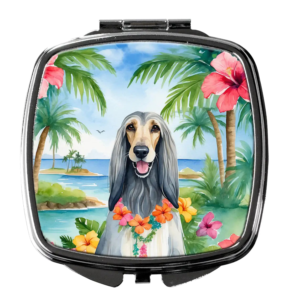 Afghan Hound Luau Compact Mirror