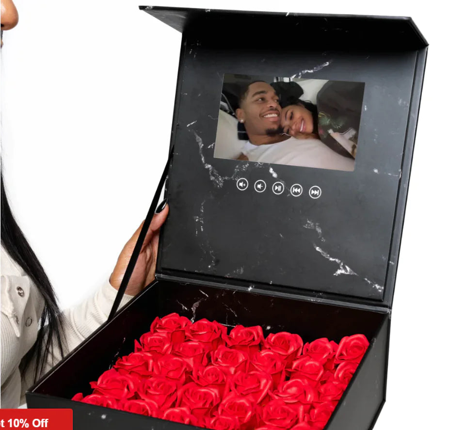 LCD Screen Video Gift Box Rose Flower Box