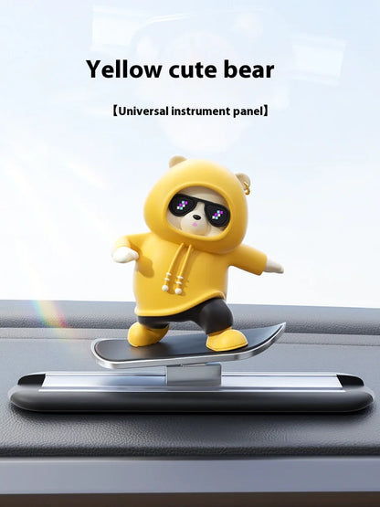 Cartoon Bear Car Skateboard