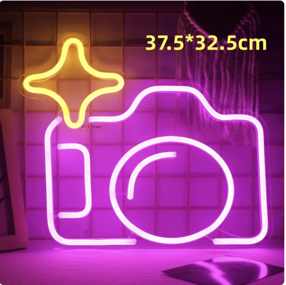 LED Neon Light Spaceman & Planet Wall Decor