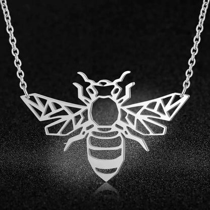 Origami Bee Pendant With Connect Chain