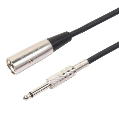 XLR 3-Pin Male To 1/4" Plug TS Microphone Mono Cable Unbalanced Shielded Audio