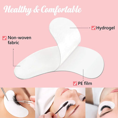 100 Pairs GreenLife Natural Hydrogel Eye Gel Pads - Collagen and Aloe Vera Patches for Under Eyes - Eyelash Extension Kit