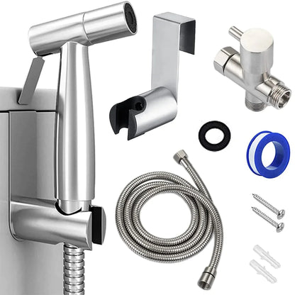 Toilet Shattaf Adapter Hose Bidet Spray Stainless Steel Handheld Shower Head US