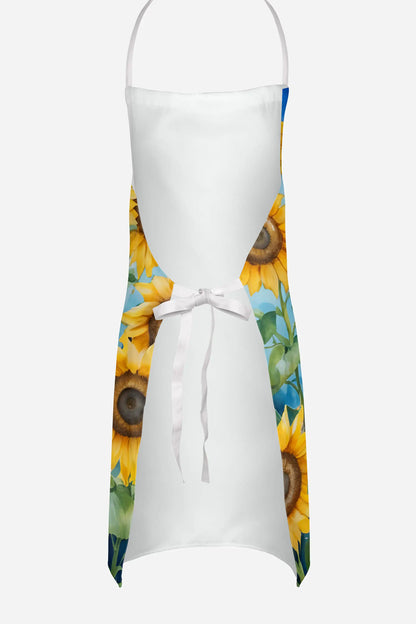 Afghan Hound in Sunflowers Apron