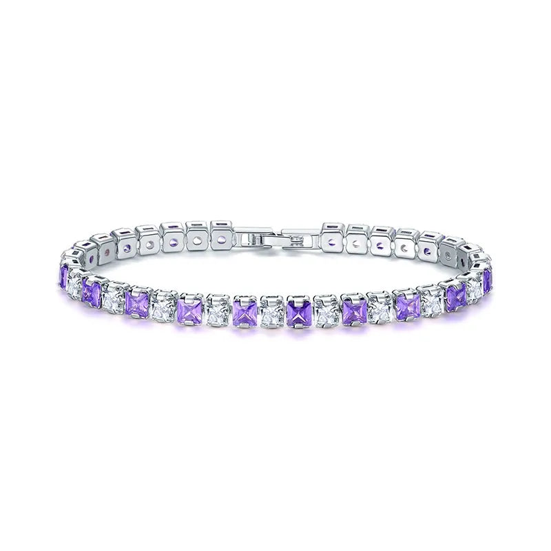 Clear Square Cubic Zirconia Tennis Bracelet