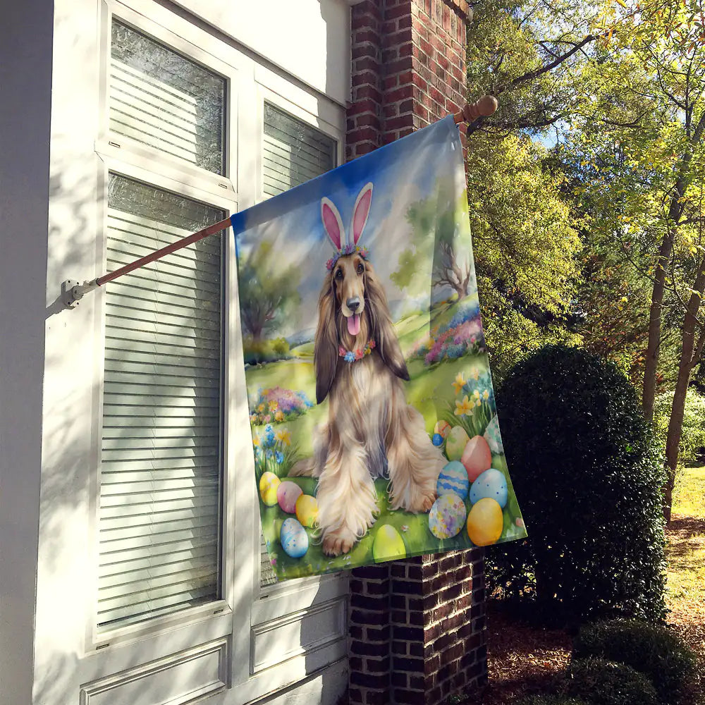 Afghan Hound Easter Egg Hunt House Flag