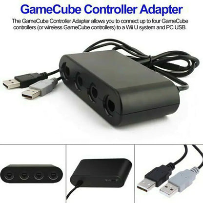 GameCube Controller Adapter 4 Port For Nintendo Switch Wii U & PC USB NEW TURBO