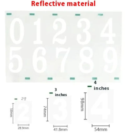 Heat-Resistant Reflective PVC Number Decals