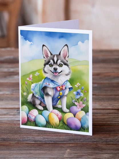 Alaskan Klee Kai Easter Egg Hunt Greeting Cards Pack of 8