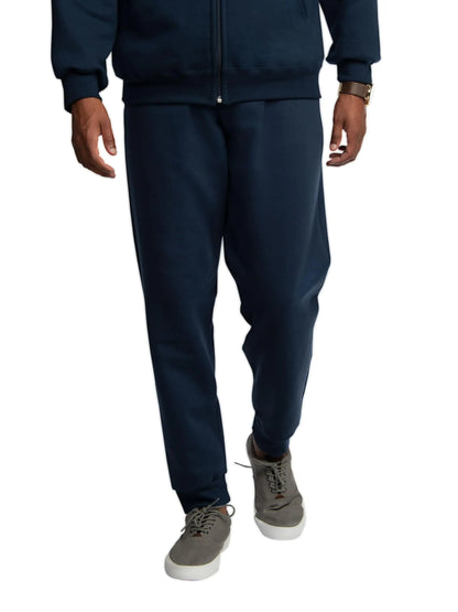 Fruit of the Loom Eversoft Fleece Joggers with Pockets, Relaxed Fit, Moisture Wicking, Breathable, Tapered Sweatpants Large Navy