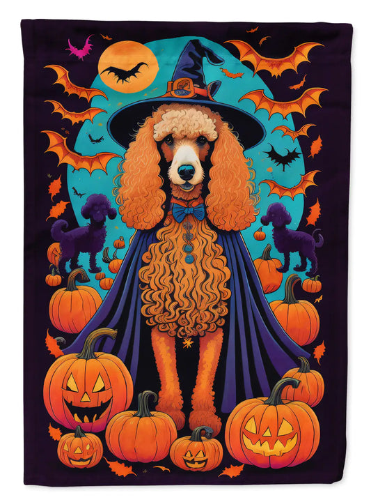 Apricot Standard Poodle Witchy Halloween House Flag