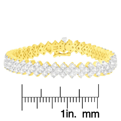 Pulseira de Diamantes em Ouro Amarelo 14K (4.00 cttw, Cor I-J, Clareza I1-I2)