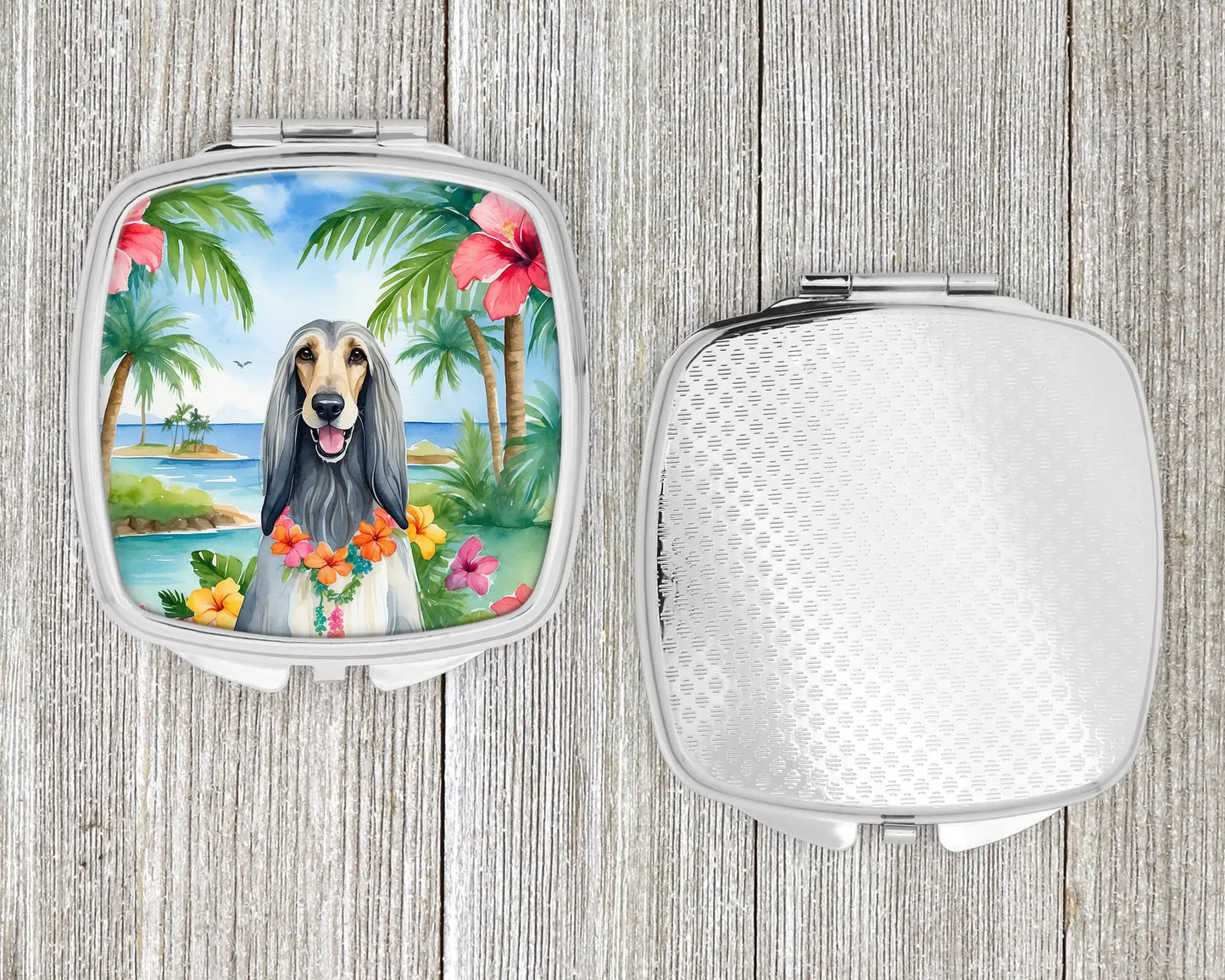 Afghan Hound Luau Compact Mirror