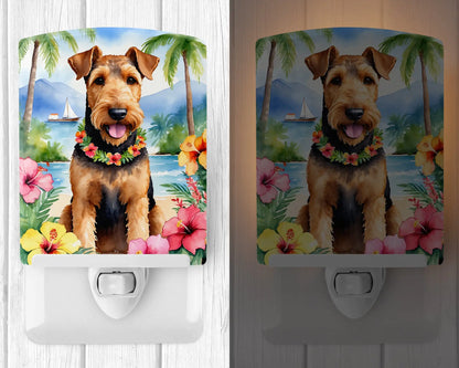 Airedale Terrier Luau Ceramic Night Light