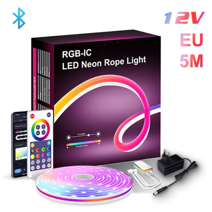 Barra de Luz Neon LED RGB com WiFi, Controle por App e Voz, Sincronização com Música – Ideal para Iluminação de Fundo de TV e Decoração de Ambientes