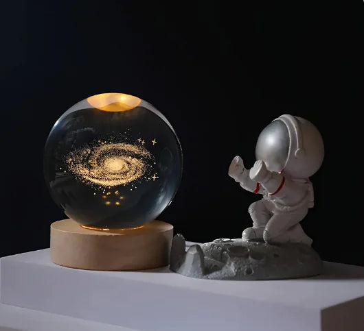 3D Inner Carving Luminous Crystal Ball Night Lamp: