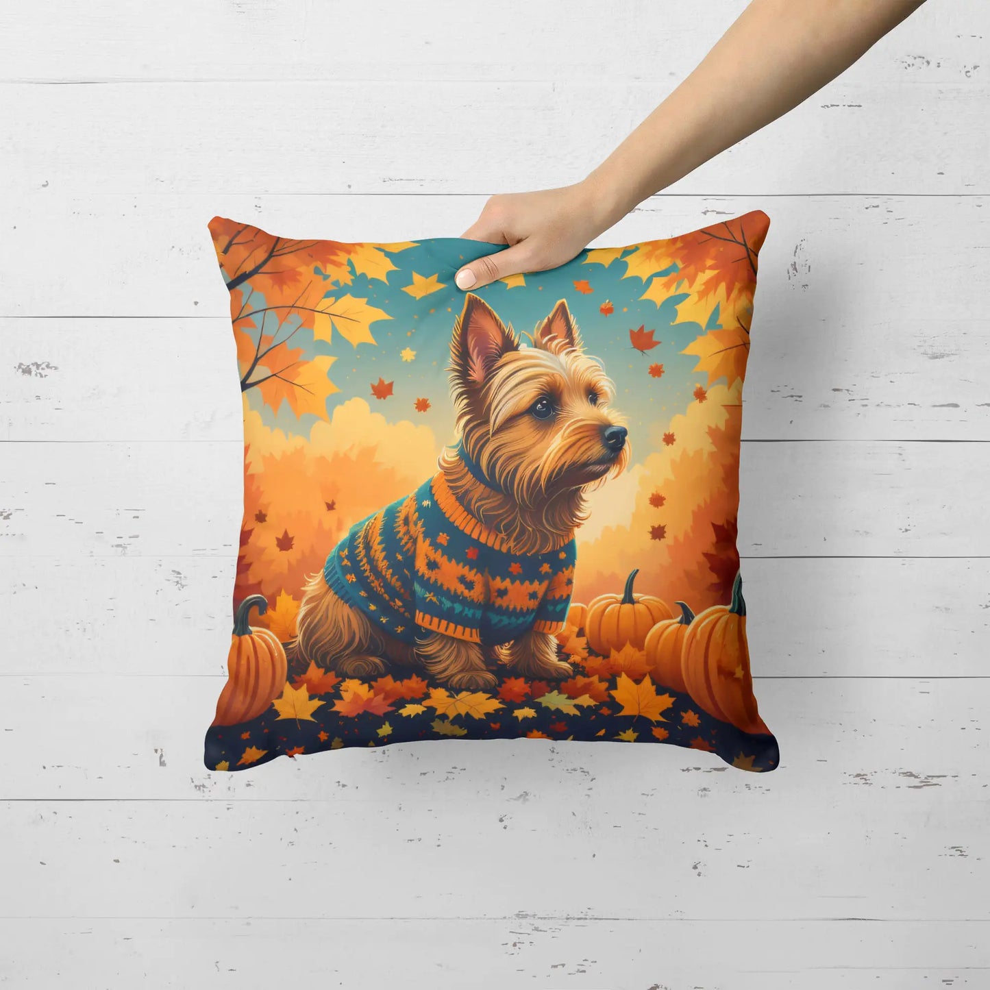 Australian Terrier Terrier Fall Throw Pillow