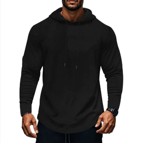 Men's Plus-Size Hooded Sweater.